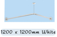 25mm L Shaped Curtain Rail 1200 x 1200mm White