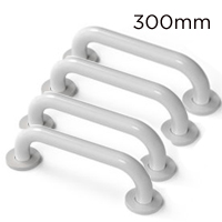 Grab Rail 25mm Tube White Steel 300mm Four Pack 