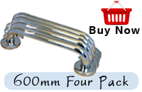 Grab Rail Polished Stainless Steel Four Pack 600mm