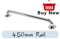Single Grab Rail Polished Stainless Steel 450mm