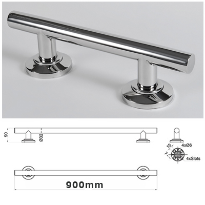 Straight Grab Rail Bar 900mm