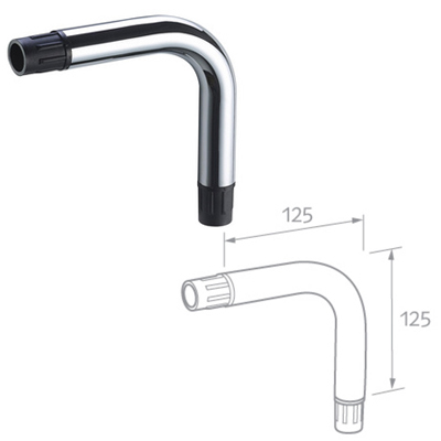 Shower curtain rail angle bend