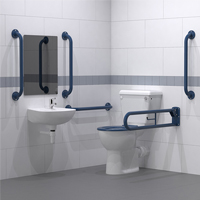 Close Coupled Doc M Toilet Pack with Steel Exposed Fixing Grab Rails