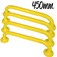 Yellow Steel Grab Rails 450mm Four Pack