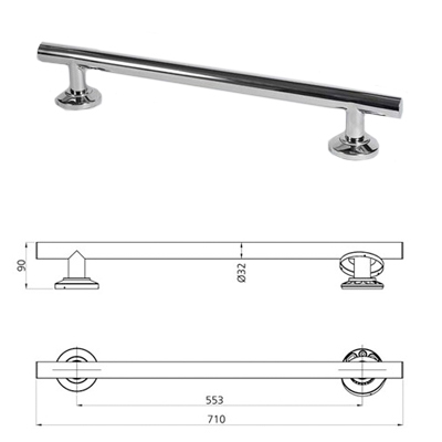 Straight Contemporary Grab Rail 710mm