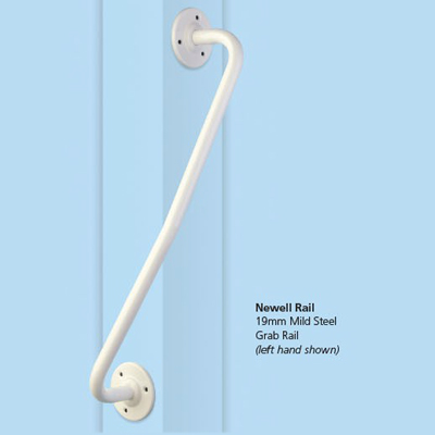 Newell Grab Rail 25mm Mild Steel White