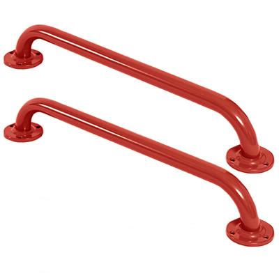 Red Steel Grab Rails 300mm Twin Pack 