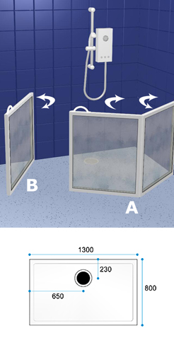 Wetroom Standard Shower Door Pack WF1 1500 x 800