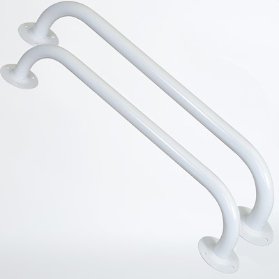 Grab Rails 25mm Tube White Steel 450mm Twin Pack