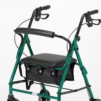 Aided Walker With Low Rest Seat Green