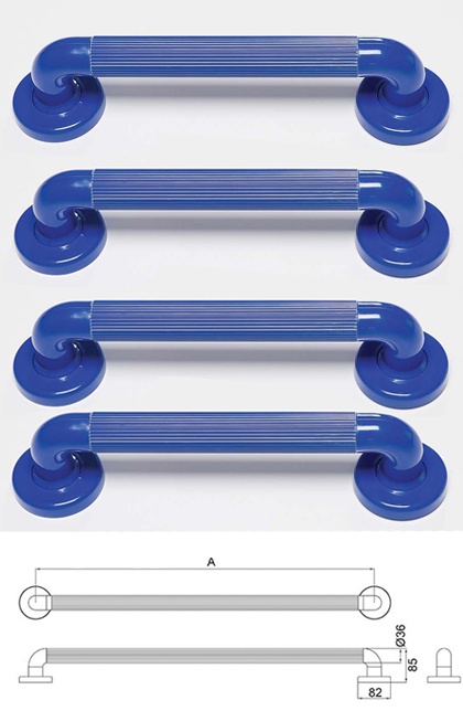 Four Pack Electric Blue Grab Rails 600mm