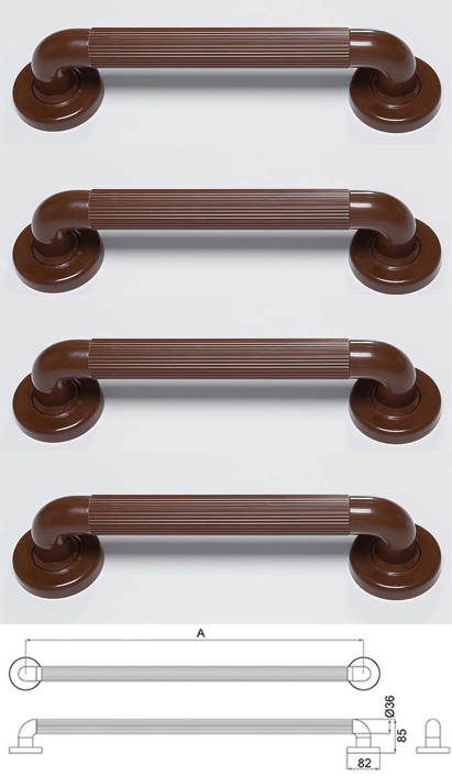 Four Brown Grab Rails 600mm