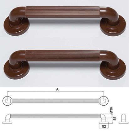 Twin Pack Grab Rails Brown 600mm