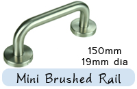 Mini Grab Handle 19 x 150mm Brushed Steel