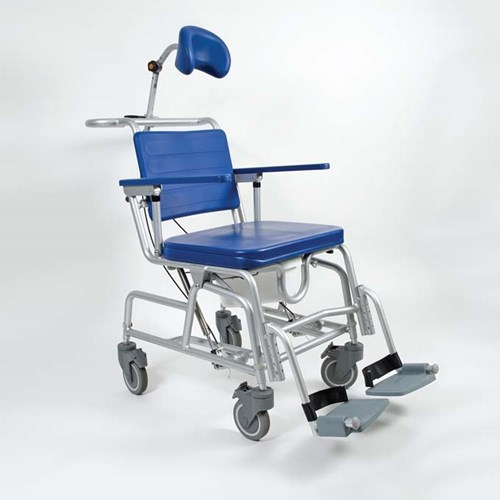 Tilt in space shower commode chair