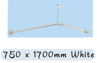 25mm L Shaped Curtain Rail 750 x 1700mm White