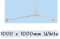 25mm L Shaped Curtain Rail 1000 x 1000mm White