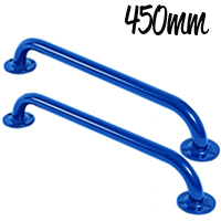 Electric Blue Steel Grab Rails 450mm Twin Pack