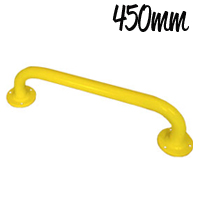 Yellow Steel Grab Rail 450mm 35mm Tube Dia