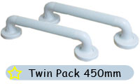 Grab Rail Plastic Fluted 450mm Twin Pack 