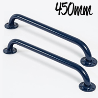 Blue Steel Grab Rails 450mm 35mm Tube Twin Pack