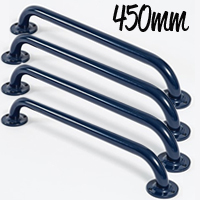 Blue Steel Grab Rails 450mm 35mm Tube Four Pack