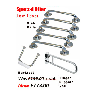 Polished Stainless Steel Grab Rail Kit Low Level