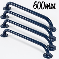 Blue Steel Grab Rails 600mm 35mm Tube Four Pack