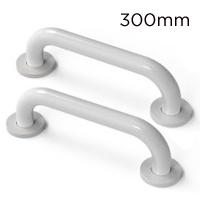 White Steel Grab Rails Twin Pack 300mm