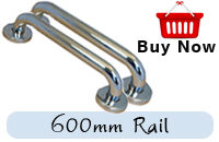 Grab Rail 600mm Polished Stainless Steel Twin Pack
