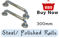 Grab Rail In Steel 32mm Tube Round End -300mm