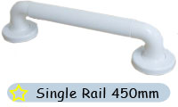Single Plastic Knurled Grab Rail 450mm 