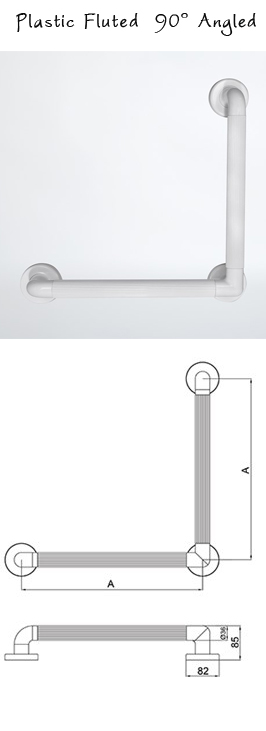 Plastic Fluted 90 Angled Grab Rail