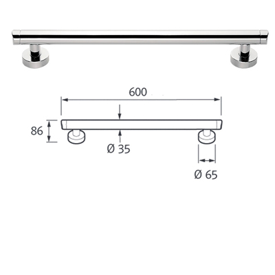 Chrome Straight Grab Rail