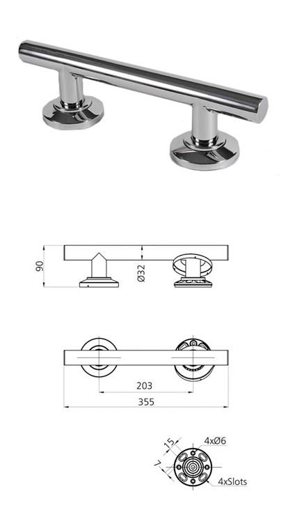 Straight Contemporary Grab Rail 355mm