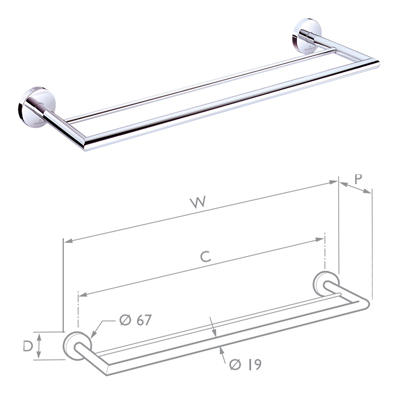 Science Double Towel Rail