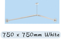 25mm L Shaped Curtain Rail 750 x 750mm White