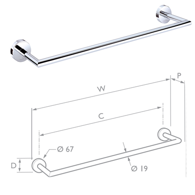 Science Single Towel Rail