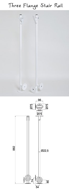 Three Flange Stair Rail