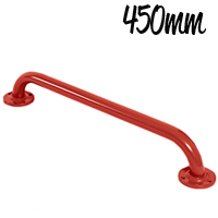 Red Steel Grab Rail 450mm 35mm Tube Dia