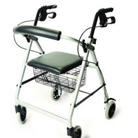 Lightweight Rollator Aided Walker Silver