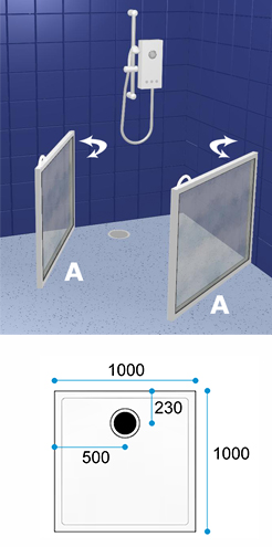 Wetroom Standard Shower Pack WF2 - 1000 X 1000