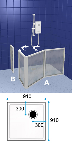 Wetroom Shower Door Pack WF6 910 x 910 