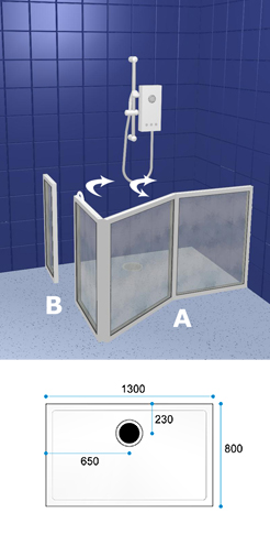 Wetroom Standard Shower Door Pack WF6 1500 x 800