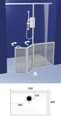 Wetroom Standard Shower Door Pack WF25 1500 x 800