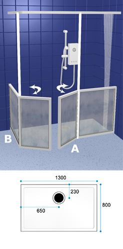 Wetroom Shower Door Pack WF34 1500 X 800 