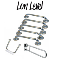 Polished Stainless Steel Grab Rail Kit Low Level  