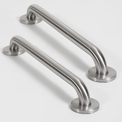 Grab Rail 300mm Brushed Stainless Steel Twin Pack 