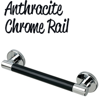 Straight Anthracite Chrome Grab Rail