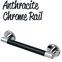 Straight Grey Chrome Grab Rail